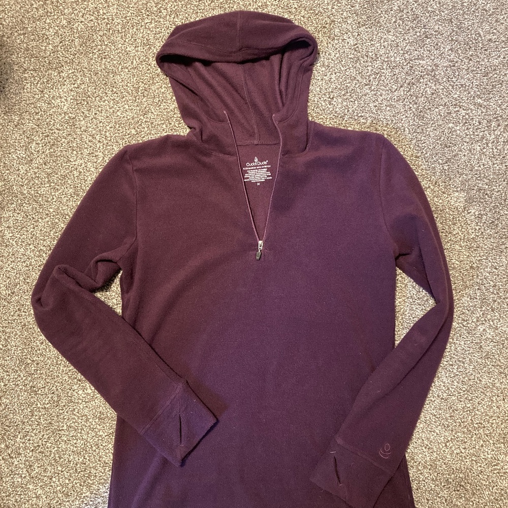 Cuddl Duds Fleecewear with stretch long sleeve half zip hoodie